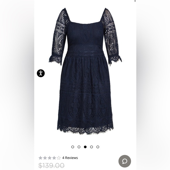 NWT City Chic Giselle Navy Lace Dress size 14 (xs) - Picture 6 of 6